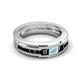 6 - Jayden 1.37 ctw Princess shape Aquamarine accented Black Diamonds Men Wedding Band (5.20 mm) 