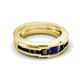 6 - Jayden 1.37 ctw Princess shape Blue Sapphire accented Black Diamonds Men Wedding Band (5.20 mm) 