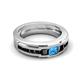 6 - Jayden 1.40 ctw Princess shape Blue Topaz accented Black Diamonds Men Wedding Band (5.20 mm) 