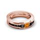 6 - Jayden 1.37 ctw Princess shape Citrine accented Black Diamonds Men Wedding Band (5.20 mm) 