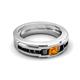 6 - Jayden 1.37 ctw Princess shape Citrine accented Black Diamonds Men Wedding Band (5.20 mm) 