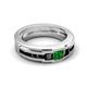 6 - Jayden 1.37 ctw Princess shape Green Garnet accented Black Diamonds Men Wedding Band (5.20 mm) 