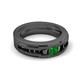 6 - Jayden 1.37 ctw Princess shape Green Garnet accented Black Diamonds Men Wedding Band (5.20 mm) 