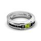 6 - Jayden 1.40 ctw Princess shape Peridot accented Black Diamonds Men Wedding Band (5.20 mm) 