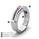 5 - Jayden 1.50 ctw Princess shape Pink Sapphire accented Black Diamonds Men Wedding Band (5.20 mm) 