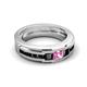 6 - Jayden 1.50 ctw Princess shape Pink Sapphire accented Black Diamonds Men Wedding Band (5.20 mm) 