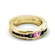 6 - Jayden 1.50 ctw Princess shape Pink Sapphire accented Black Diamonds Men Wedding Band (5.20 mm) 