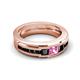 6 - Jayden 1.50 ctw Princess shape Pink Sapphire accented Black Diamonds Men Wedding Band (5.20 mm) 