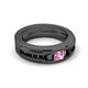 6 - Jayden 1.50 ctw Princess shape Pink Sapphire accented Black Diamonds Men Wedding Band (5.20 mm) 