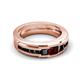 6 - Jayden 1.40 ctw Princess shape Red Garnet accented Black Diamonds Men Wedding Band (5.20 mm) 