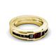 6 - Jayden 1.40 ctw Princess shape Red Garnet accented Black Diamonds Men Wedding Band (5.20 mm) 