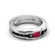 6 - Jayden 1.37 ctw Princess shape Ruby accented Black Diamonds Men Wedding Band (5.20 mm) 