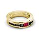 6 - Jayden 1.37 ctw Princess shape Ruby accented Black Diamonds Men Wedding Band (5.20 mm) 