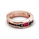 6 - Jayden 1.37 ctw Princess shape Ruby accented Black Diamonds Men Wedding Band (5.20 mm) 