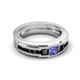 6 - Jayden 1.40 ctw Princess shape Tanzanite accented Black Diamonds Men Wedding Band (5.20 mm) 