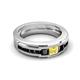 6 - Jayden 1.50 ctw Princess shape Yellow Sapphire accented Black Diamonds Men Wedding Band (5.20 mm) 