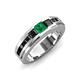 4 - Jayden 1.37 ctw Princess shape Emerald accented Black Diamonds Men Wedding Band (5.20 mm) 