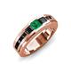 4 - Jayden 1.37 ctw Princess shape Emerald accented Black Diamonds Men Wedding Band (5.20 mm) 