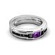 6 - Jayden 1.37 ctw Princess shape Amethyst accented Black Diamonds Men Wedding Band (5.20 mm) 