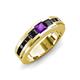 4 - Jayden 1.37 ctw Princess shape Amethyst accented Black Diamonds Men Wedding Band (5.20 mm) 