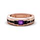 1 - Jayden 1.37 ctw Princess shape Amethyst accented Black Diamonds Men Wedding Band (5.20 mm) 