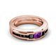 6 - Jayden 1.37 ctw Princess shape Amethyst accented Black Diamonds Men Wedding Band (5.20 mm) 