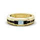 1 - Jayden 1.37 ctw Princess shape Aquamarine accented Black Diamonds Men Wedding Band (5.20 mm) 