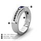 5 - Jayden 1.37 ctw Princess shape Blue Sapphire accented Black Diamonds Men Wedding Band (5.20 mm) 
