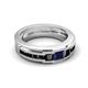 6 - Jayden 1.37 ctw Princess shape Blue Sapphire accented Black Diamonds Men Wedding Band (5.20 mm) 