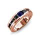 4 - Jayden 1.37 ctw Princess shape Blue Sapphire accented Black Diamonds Men Wedding Band (5.20 mm) 