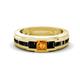 1 - Jayden 1.37 ctw Princess shape Citrine accented Black Diamonds Men Wedding Band (5.20 mm) 