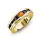 4 - Jayden 1.37 ctw Princess shape Citrine accented Black Diamonds Men Wedding Band (5.20 mm) 