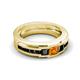 6 - Jayden 1.37 ctw Princess shape Citrine accented Black Diamonds Men Wedding Band (5.20 mm) 