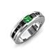 4 - Jayden 1.37 ctw Princess shape Green Garnet accented Black Diamonds Men Wedding Band (5.20 mm) 