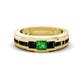 1 - Jayden 1.37 ctw Princess shape Green Garnet accented Black Diamonds Men Wedding Band (5.20 mm) 