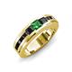 4 - Jayden 1.37 ctw Princess shape Green Garnet accented Black Diamonds Men Wedding Band (5.20 mm) 