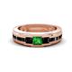 1 - Jayden 1.37 ctw Princess shape Green Garnet accented Black Diamonds Men Wedding Band (5.20 mm) 