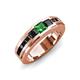 4 - Jayden 1.37 ctw Princess shape Green Garnet accented Black Diamonds Men Wedding Band (5.20 mm) 