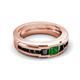 6 - Jayden 1.37 ctw Princess shape Green Garnet accented Black Diamonds Men Wedding Band (5.20 mm) 