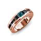 4 - Jayden 1.37 ctw Princess shape London Blue Topaz accented Black Diamonds Men Wedding Band (5.20 mm) 