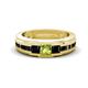 1 - Jayden 1.40 ctw Princess shape Peridot accented Black Diamonds Men Wedding Band (5.20 mm) 