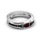 6 - Jayden 1.40 ctw Princess shape Red Garnet accented Black Diamonds Men Wedding Band (5.20 mm) 