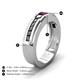 5 - Jayden 1.40 ctw Princess shape Rhodolite Garnet accented Black Diamonds Men Wedding Band (5.20 mm) 