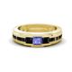 1 - Jayden 1.40 ctw Princess shape Tanzanite accented Black Diamonds Men Wedding Band (5.20 mm) 