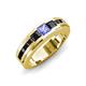 4 - Jayden 1.40 ctw Princess shape Tanzanite accented Black Diamonds Men Wedding Band (5.20 mm) 