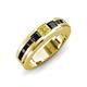 4 - Jayden 1.50 ctw Princess shape Yellow Sapphire accented Black Diamonds Men Wedding Band (5.20 mm) 