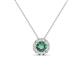 1 - Bernice 0.53 ctw Created Alexandrite accented Natural Diamonds Halo Pendant 