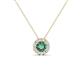 1 - Bernice 0.53 ctw Created Alexandrite accented Natural Diamonds Halo Pendant 