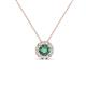 1 - Bernice 0.53 ctw Created Alexandrite accented Natural Diamonds Halo Pendant 