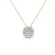 1 - Bernice 0.38 ctw Aquamarine accented Natural Diamonds Halo Pendant 